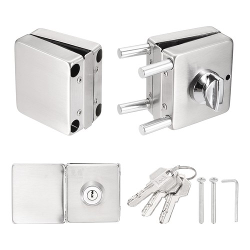Glass door lock square - square, double