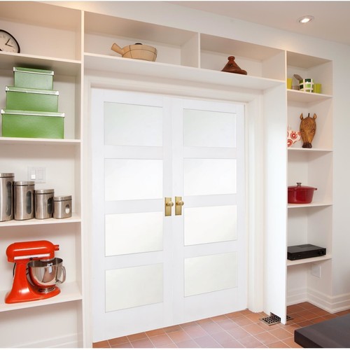 White shaker french doors - white,